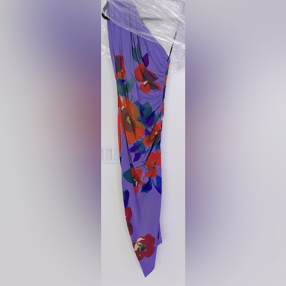 Smythe Lilac One-Shoulder Floral Midi Dress - Picture 6 of 7
